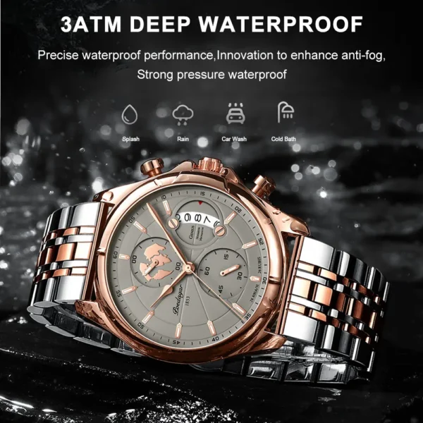Top Luxury Brand Casual Men Watch Chronograph Waterproof Date Full Steel Quartz Men's Watch Business Relogio Masculino - Image 2