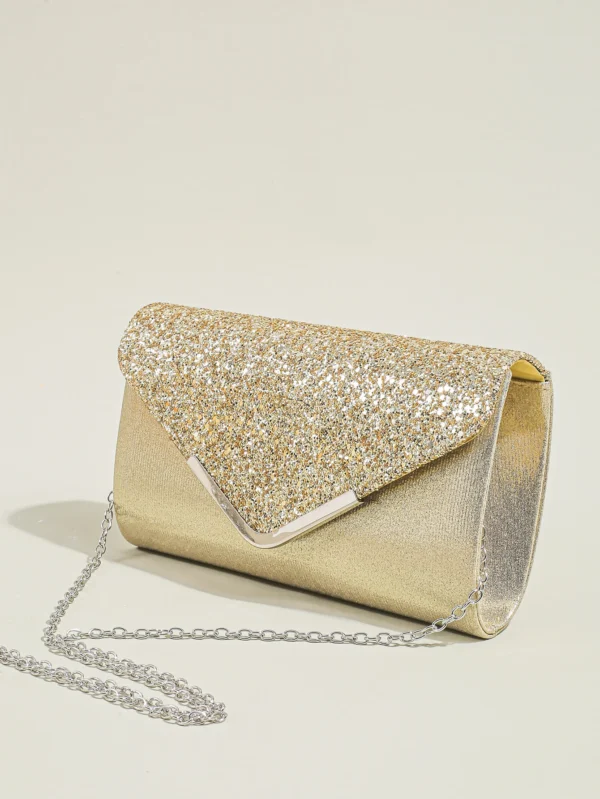 Women Evening Envelope Handbag Prom Sequin Clutch Purse chain Shoulder Cross Body Bag For Party - Image 5