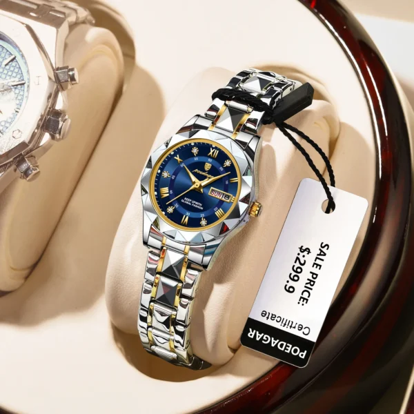 Luxury Women's Quartz Watch Luminous Waterproof Week Date Ladies Watches Stainless Steel Fashion Woman Wristwatch Reloj - Image 2
