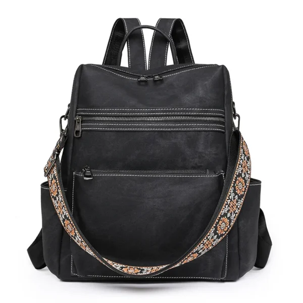 Fashion Designer Travel Women's Backpack Large Capacity Retro Ladies Shoulder Bag Purse Anti-theft Handbags Shoulder Bag - Image 2