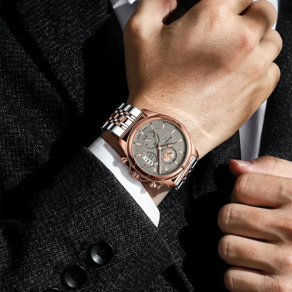 Top Luxury Brand Casual Men Watch Chronograph Waterproof Date Full Steel Quartz Men's Watch Business Relogio Masculino - Image 6