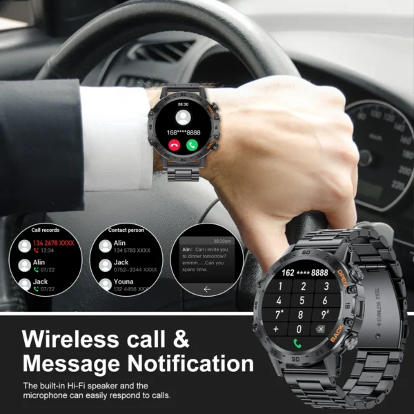LIGE Smartwtach For Men Bluetooth Calling Waterproof Watches Health Monitoring 400mAh Outdoor Sport Smartwatch Man Reloj Hombre - Image 3