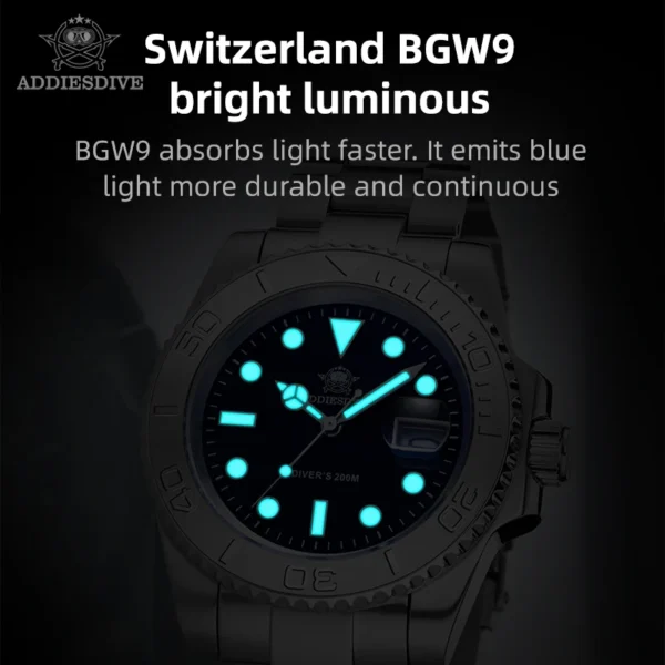 Luxurious Men's Analog Quartz Watch BGW9 Luminous 20 Bar Waterproof Men's Diving Stainless Steel Men Watches H3 - Image 6
