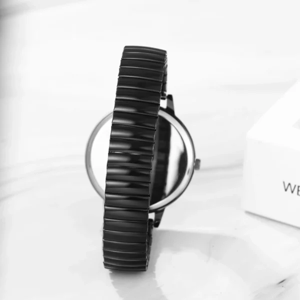 LANCARDO Elastic Women Watch Waterproof Luminous Scale and Hand Hard Steel Bracelet Elastic Strap Watch Simulates Quartz - Image 4