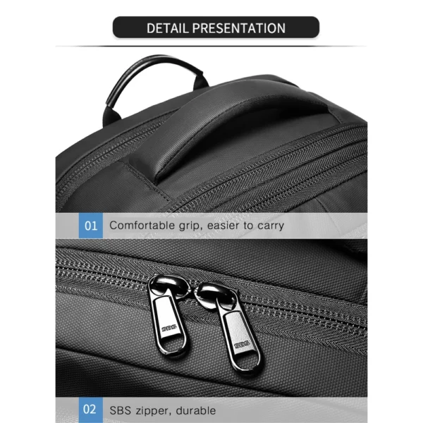 Travel Vacuum Compression Backpack 17 inch Laptop Business Backpack Large Capacity Expanded Backpack With Anti-theft Lock - Image 7