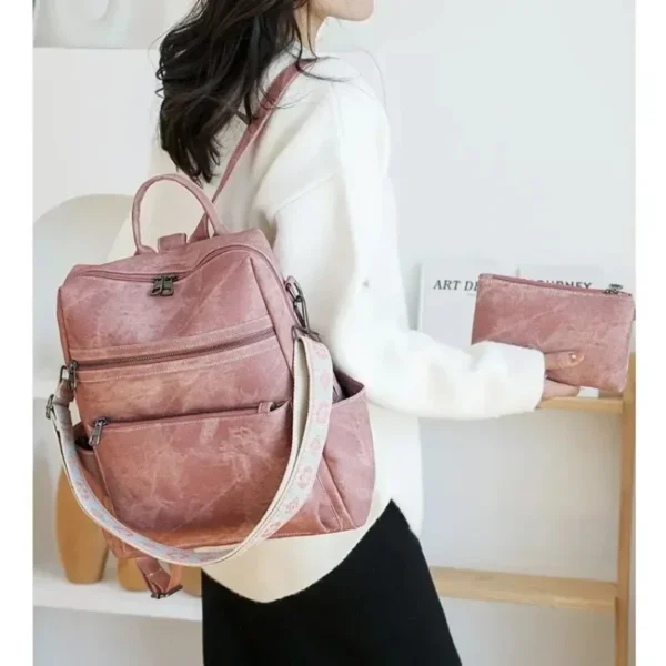 Fashion Designer Travel Women's Backpack Large Capacity Retro Ladies Shoulder Bag Purse Anti-theft Handbags Shoulder Bag - Image 5