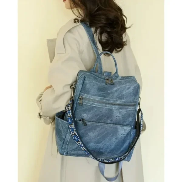 Fashion Designer Travel Women's Backpack Large Capacity Retro Ladies Shoulder Bag Purse Anti-theft Handbags Shoulder Bag - Image 3