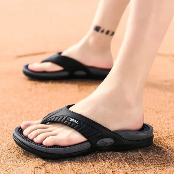 Massage Flip Flops for Men Summer Breathable Beach Shoes Sandals Men Luxury Flip Flops Breathable Plus Big Size Men Slippers 46 - Image 3