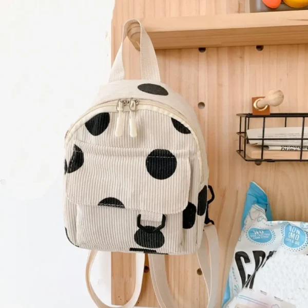 Fashion Women's Mini Backpack Large Capacity Corduroy Backpack Travel Multiple Pocket Rucksack Casual Schoolbag - Image 6