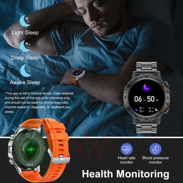 LIGE Smartwtach For Men Bluetooth Calling Waterproof Watches Health Monitoring 400mAh Outdoor Sport Smartwatch Man Reloj Hombre - Image 4