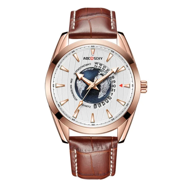 Luxury Mens Watches New Fashion Creative Earth Quartz Wristwatch Leather Sport Watch for Men Clock Relogio Masculino - Image 10