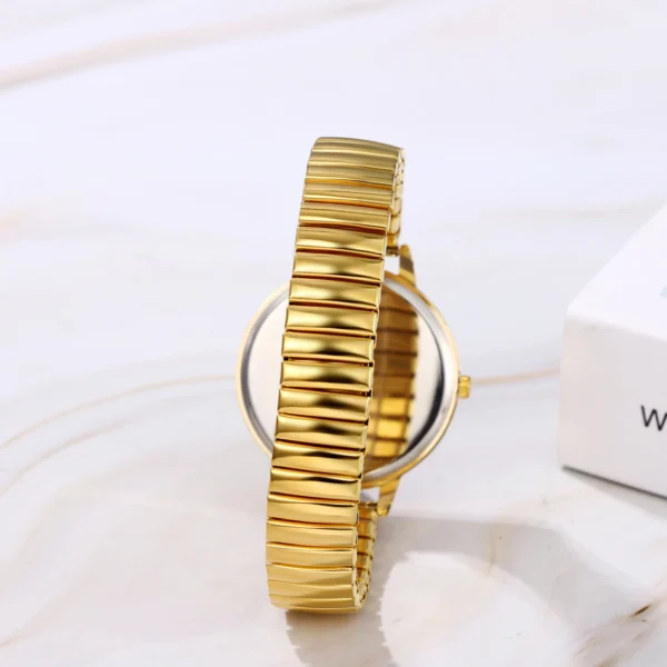 LANCARDO Elastic Women Watch Waterproof Luminous Scale and Hand Hard Steel Bracelet Elastic Strap Watch Simulates Quartz - Image 2