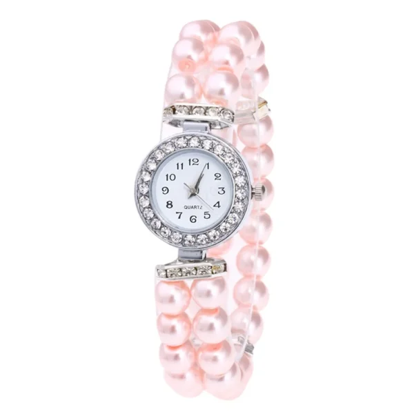 Women Pearl String Watch Strap Quartz Wrist Watch Fashionable Simple Style Quartz Wristwatch Reloj Mujer Montre Femme Relogio - Image 5