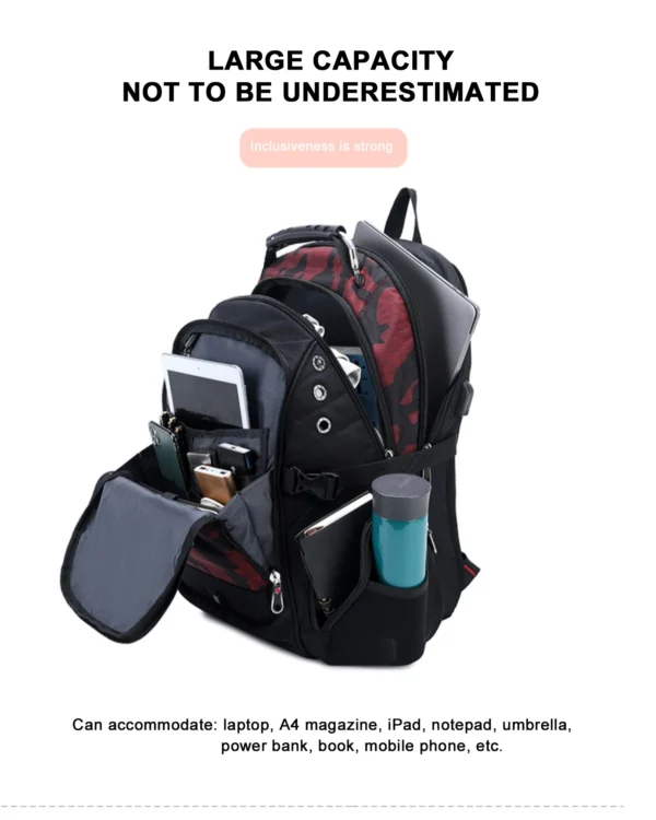 Waterproof Women 17 Inch Laptop Backpack School Bags for Girls USB Charging Bag Fashion Bagpack Men Travel Backpack Male Mochila - Image 9