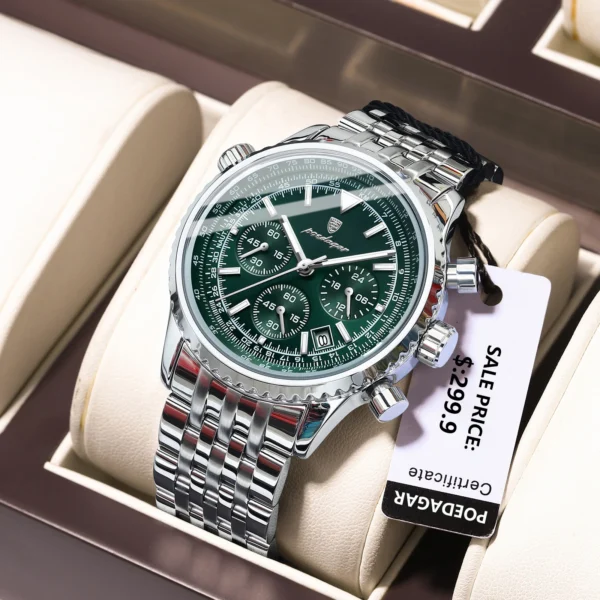 Top Luxury Men Watches Luminous Date Waterproof Chronograph Quartz Man Watch Stainless Steel Sport Military Men's Watch - Image 2