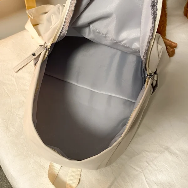 Simple Solid Color Backpack Women 2022 Waterproof Nylon School Bags For Teenager Girls Bookbag Lady Travel Backbag Shoulder Bag - Image 5