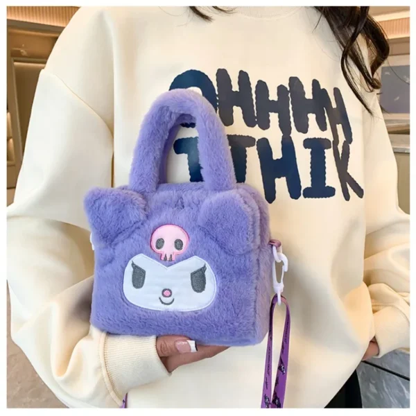 Sanrio Bag Kawaii Kuromi Cinnamoroll My Melody Cartoon Anime Plush Handbag Cosmetic Bag Travel Storage Bag Women Girl Gifts - Image 6