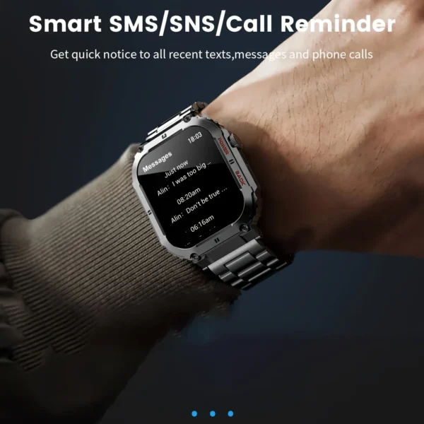 LIGE 1.96 inch New Bluetooth Call Smart Watch Men Sport Fitness Tracker Smartwatch for Android IOS Calculator 400mAh Big battery - Image 3