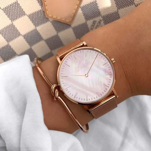 New Luxury Brand Women Watches Stainless Steel Mesh Strap Quartz Wrist Watches for Women Fashion Elegant Ladies Bracelet Clock - Image 5