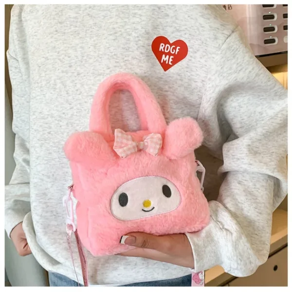 Sanrio Bag Kawaii Kuromi Cinnamoroll My Melody Cartoon Anime Plush Handbag Cosmetic Bag Travel Storage Bag Women Girl Gifts - Image 5