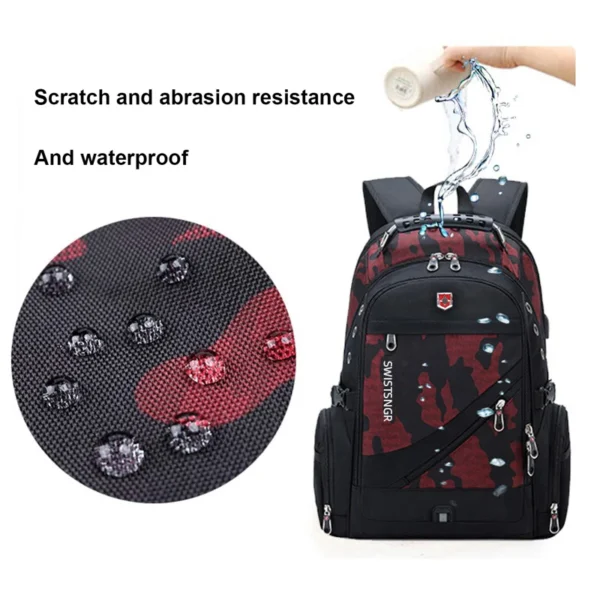 Waterproof Women 17 Inch Laptop Backpack School Bags for Girls USB Charging Bag Fashion Bagpack Men Travel Backpack Male Mochila - Image 3
