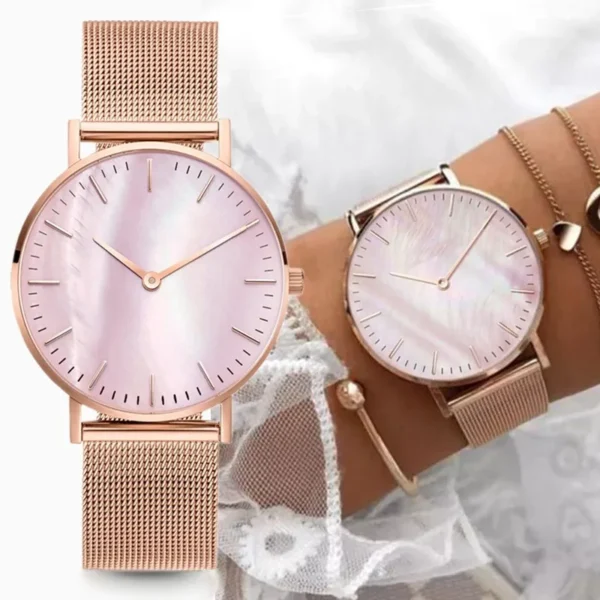 New Luxury Brand Women Watches Stainless Steel Mesh Strap Quartz Wrist Watches for Women Fashion Elegant Ladies Bracelet Clock - Image 3