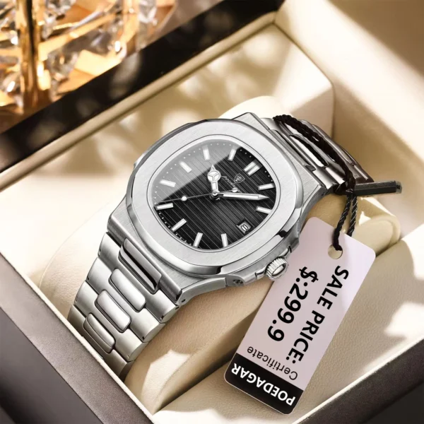 Top Luxury Brand Man Watch Sports Waterproof Luminous Date Men Wristwatch Square Dial Quartz Men's Watches High Quality - Image 2