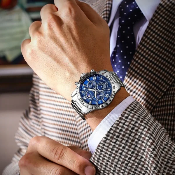 Top Luxury Man Wristwatch Waterproof Luminous Chronograph Men's Quartz Watch Stainless Steel Casual Sports Men Watches - Image 6