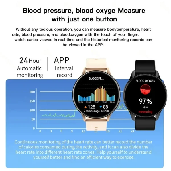 LIGE Women Bluetooth Call Smart Watch HeartRate Blood Pressure Monitoring Smartwatches Waterproof Men Smartwatch For Samsung IOS - Image 5