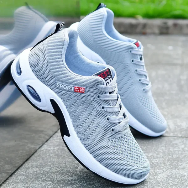 Vulcanized Shoes Male Sneakers 2023 Fashion Summer Air Mesh Breathable Wedges Sneakers For Men Plus Size - Image 3