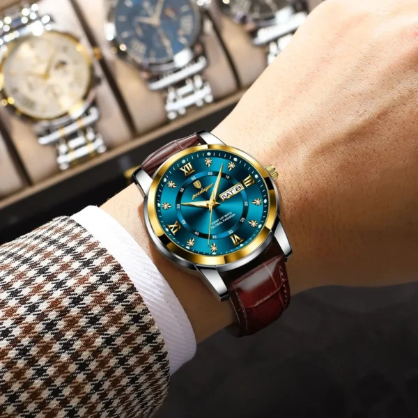 Luxury Man Wristwatch Waterproof Luminous Date Week Leather Watch For Men Sports Quartz Men's Watches Male Clock Reloj - Image 6