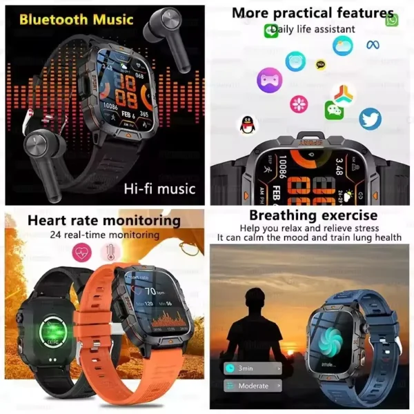 2025 New For Xiaomi Military Grade Smart Watch Men 1.96" AMOLED 5ATM Waterproof Sports FitnessTracker BT Call Smartwatches Women - Image 5