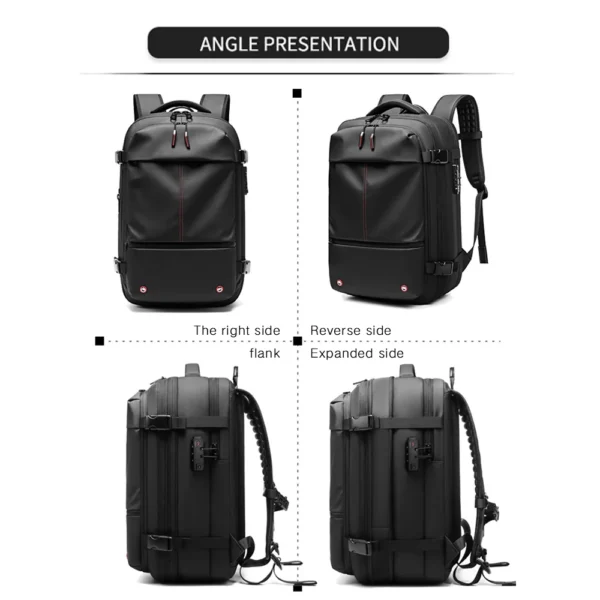 Travel Vacuum Compression Backpack 17 inch Laptop Business Backpack Large Capacity Expanded Backpack With Anti-theft Lock - Image 3
