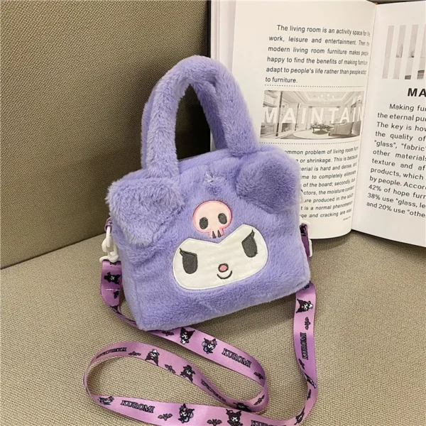 Sanrio Bag Kawaii Kuromi Cinnamoroll My Melody Cartoon Anime Plush Handbag Cosmetic Bag Travel Storage Bag Women Girl Gifts - Image 4
