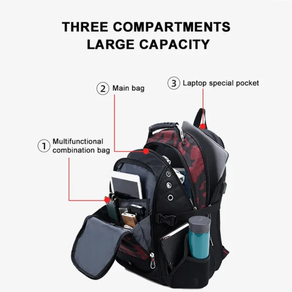 Waterproof Women 17 Inch Laptop Backpack School Bags for Girls USB Charging Bag Fashion Bagpack Men Travel Backpack Male Mochila - Image 4