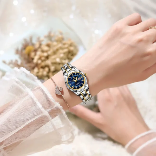 Luxury Women's Quartz Watch Luminous Waterproof Week Date Ladies Watches Stainless Steel Fashion Woman Wristwatch Reloj - Image 5