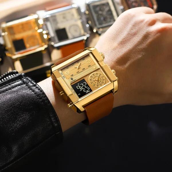 Luxury Man Wristwatch Rectangle Waterproof Luminous Day Week Men Watch Digital Multifunction Men's Watches Quartz Reloj - Image 5