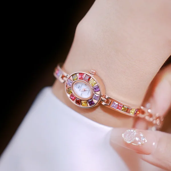 Women's Chain Watch Brand Light Luxury Gold Gradient Rainbow Bracelet Waterproof Ladies Fashion Quartz clock Watches Gift - Image 5