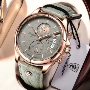 Luxury Casual Sport Watch Top Brand Creative Chronograph Leather Strap Date Waterproof Men's Watches Relogio Masculino