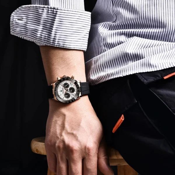 40mm New V2 PAGANI DESIGN Men's Quartz Watches Sapphire Retro Chronograph Stainless Steel Waterproof Watch Men Relogio Masculino - Image 4