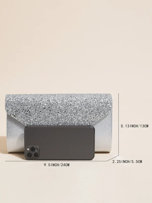 Women Evening Envelope Handbag Prom Sequin Clutch Purse chain Shoulder Cross Body Bag For Party - Image 2