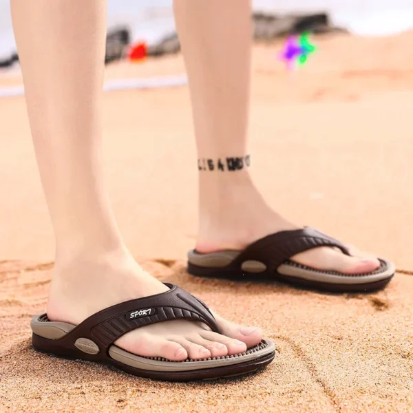 Massage Flip Flops for Men Summer Breathable Beach Shoes Sandals Men Luxury Flip Flops Breathable Plus Big Size Men Slippers 46 - Image 2