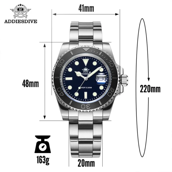 Luxurious Men's Analog Quartz Watch BGW9 Luminous 20 Bar Waterproof Men's Diving Stainless Steel Men Watches H3 - Image 3