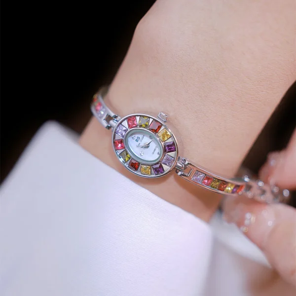 Women's Chain Watch Brand Light Luxury Gold Gradient Rainbow Bracelet Waterproof Ladies Fashion Quartz clock Watches Gift - Image 6