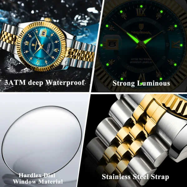 Luxury Sport Wrist Watch For Man Waterproof Luminous Date Men Watch Quartz Stainless Steel Men's Watches Male Reloj+box - Image 4