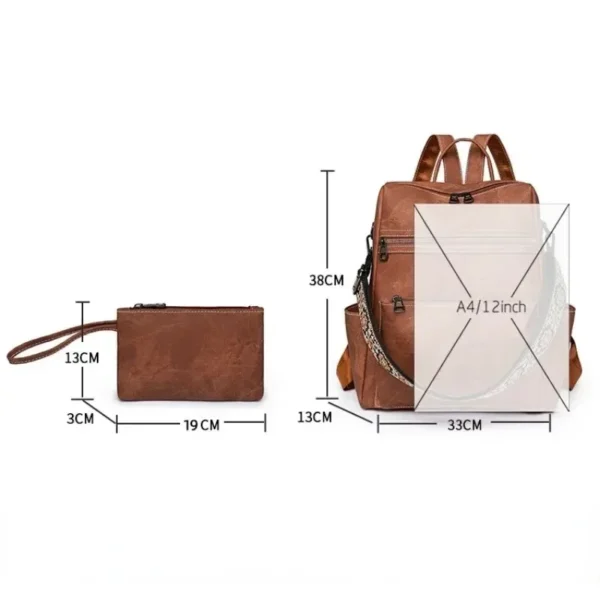 Fashion Designer Travel Women's Backpack Large Capacity Retro Ladies Shoulder Bag Purse Anti-theft Handbags Shoulder Bag - Image 6