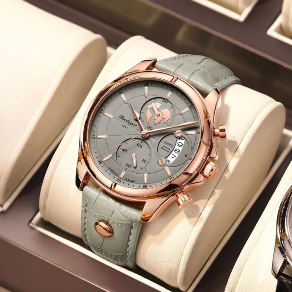 Luxury Casual Sport Watch Top Brand Creative Chronograph Leather Strap Date Waterproof Men's Watches Relogio Masculino - Image 5