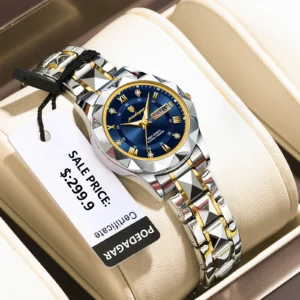 Luxury Women's Quartz Watch Luminous Waterproof Week Date Ladies Watches Stainless Steel Fashion Woman Wristwatch Reloj