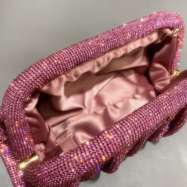Shiny Rhinestones Handmade Evening Clutch Bags New Folds Purses and Handbags Luxury Designer Wedding Party High Quality - Image 4