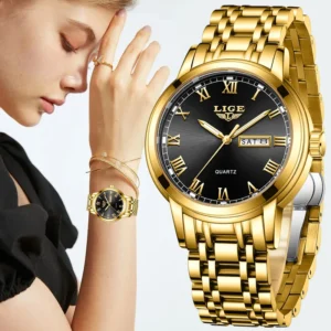 LIGE Fashion Waterproof Watch Women Creative Women's Bracelet Watches Top Brand Luxury Sport Quartz Chronograph Relógio Feminino